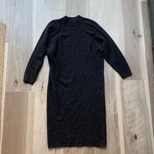 United Colors of Benetton charcoal wool sweater dress size XL made in Italy